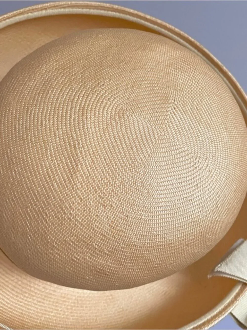 Vintage 60s Very Fine Straw Roller Hat w/ Upturned Brim - Small - Picture 8 of 10
